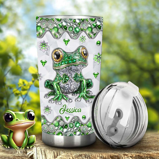 Une fille qui adore les grenouilles - Gobelet grenouille personnalisé