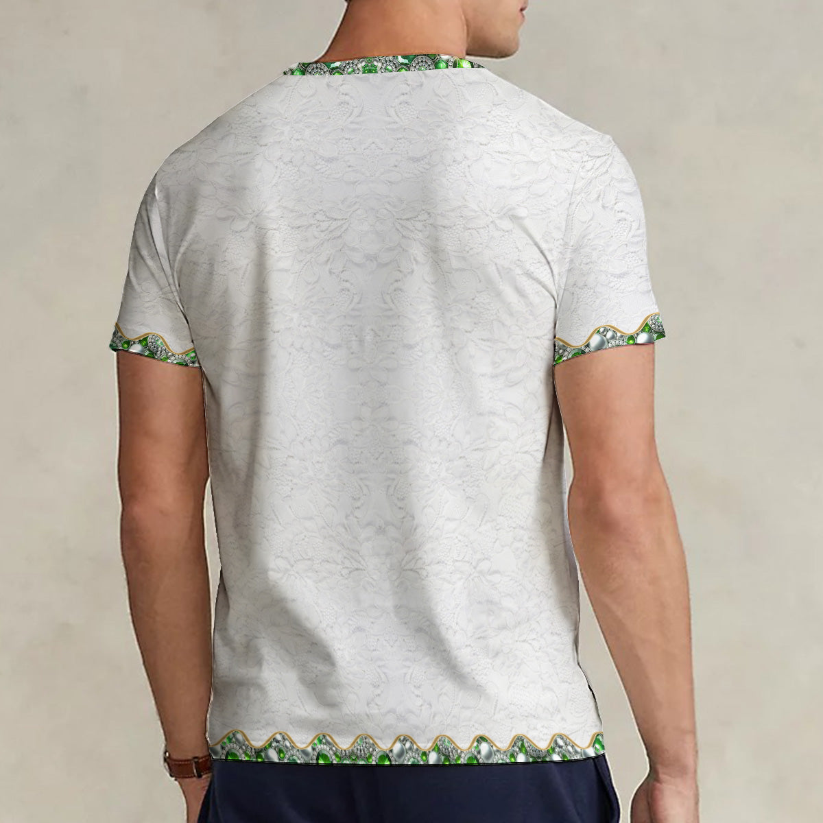 T-shirt à col en V personnalisé avec motif grenouille, imprimé intégral, motif « Love Frog ».
