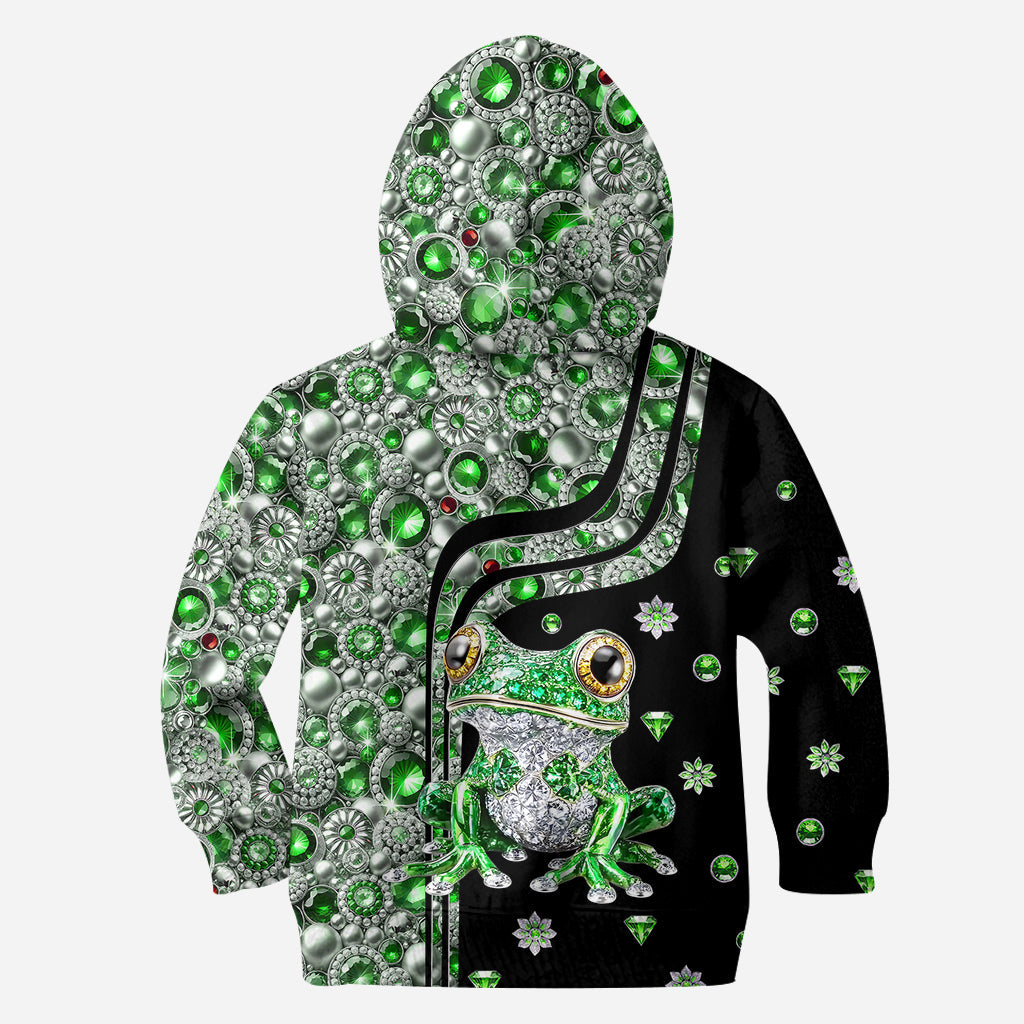 Juste une fille qui aime les grenouilles - Sweat à capuche et legging personnalisés avec des grenouilles