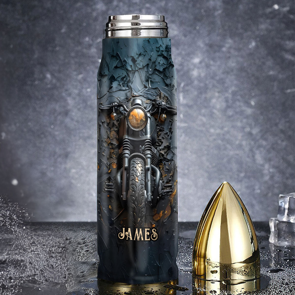 Never Underestimate An Old Man With A Motorcycle - Personalized Biker Bullet Tumbler
