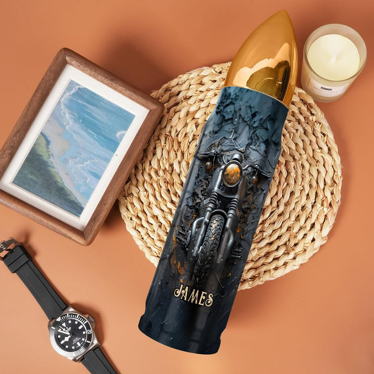 Never Underestimate An Old Man With A Motorcycle - Personalized Biker Bullet Tumbler