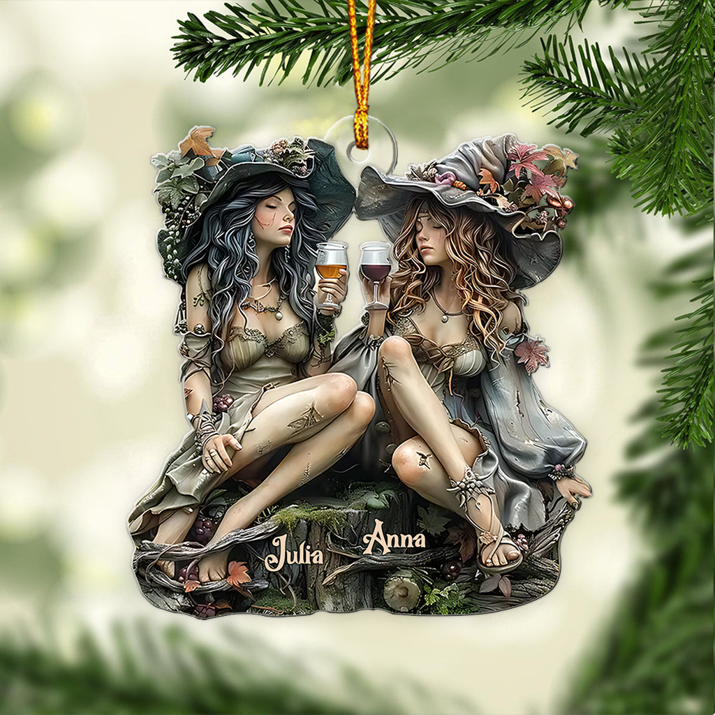 Witch Besties - Personalized Bestie Custom Shaped Ornament