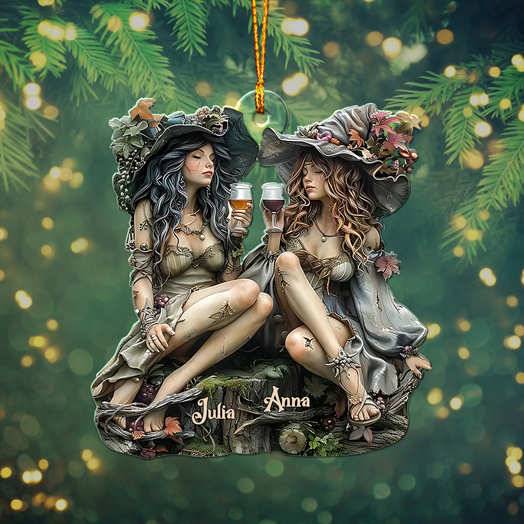 Witch Besties - Personalized Bestie Custom Shaped Ornament