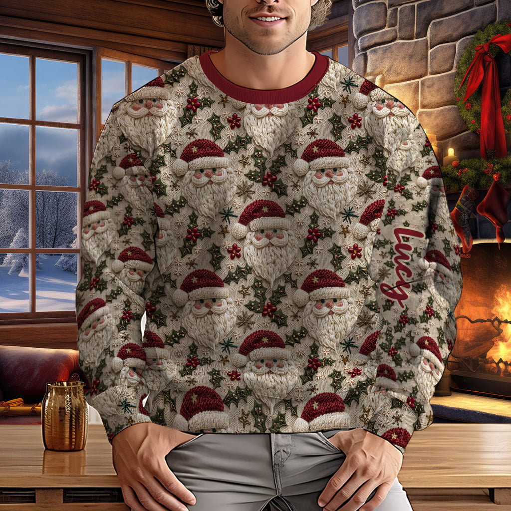Pull de Noël moche et personnalisé avec le Père Noël mignon
