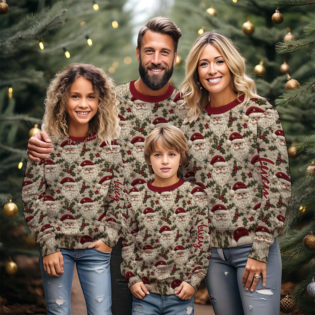 Pull de Noël moche et personnalisé avec le Père Noël mignon