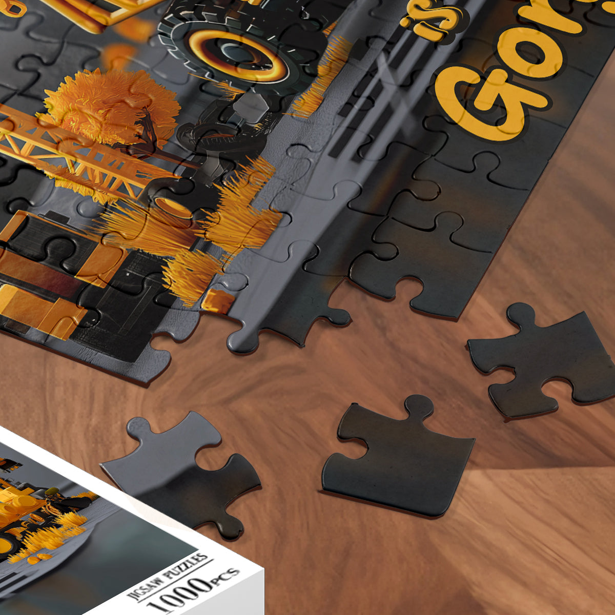 Construction Vehicles Letters - Personalized Kid Jigsaw Puzzle