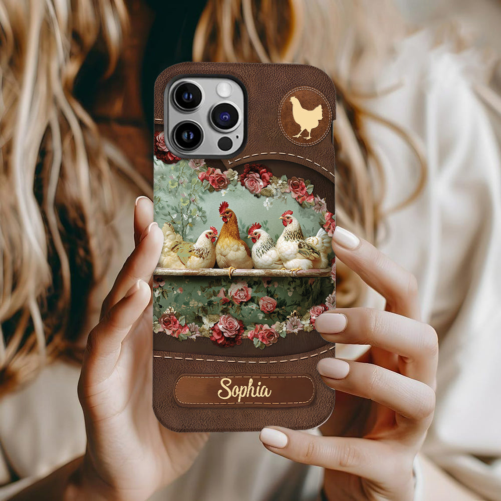 Coque de téléphone personnalisée Chicken Lady - Motif poulet intégral