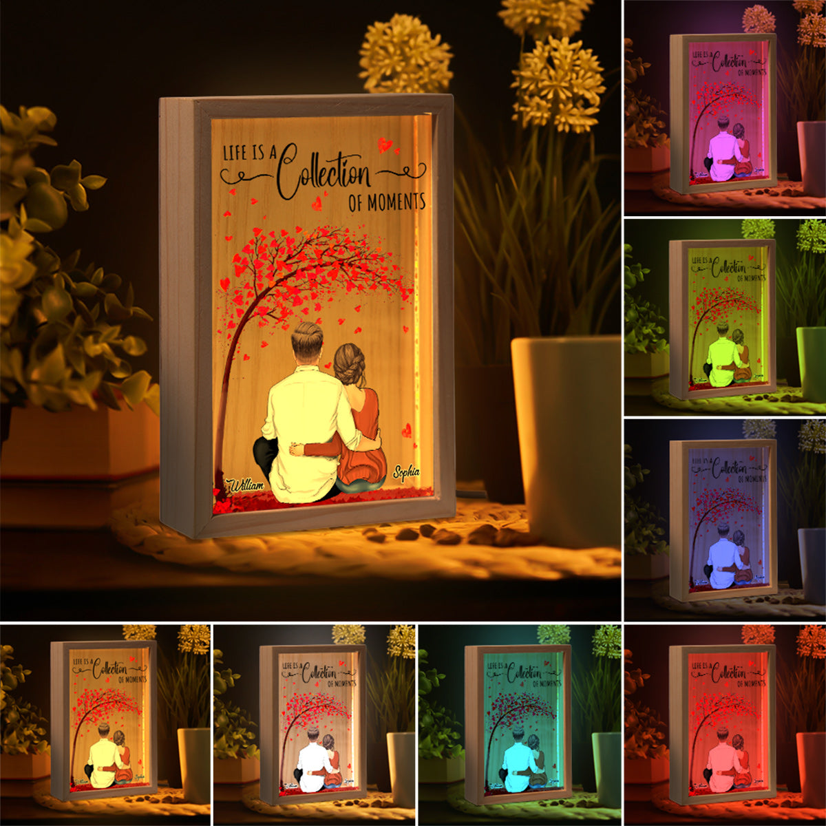 Créer des souvenirs ensemble - Cadre photo lumineux personnalisé pour couple