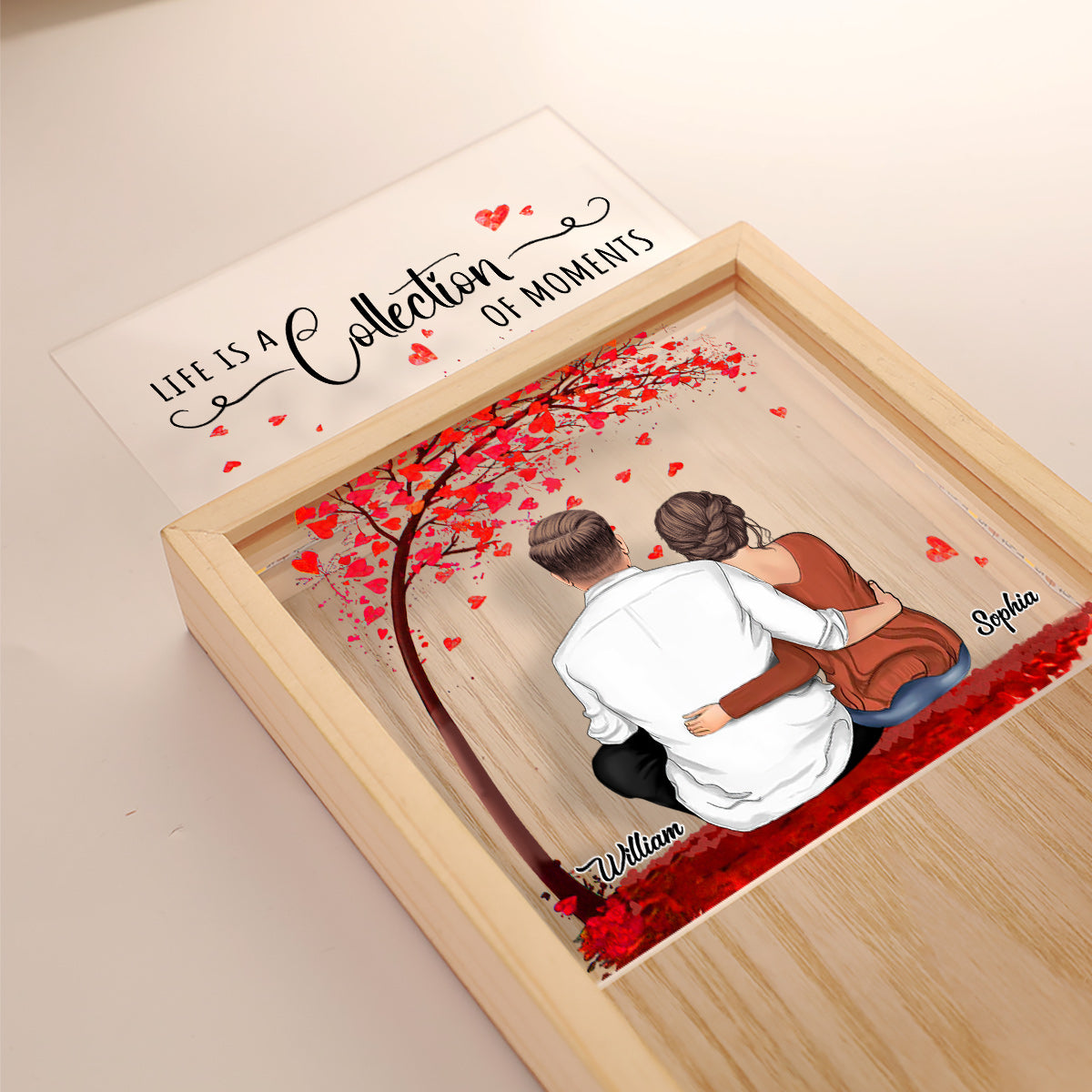 Créer des souvenirs ensemble - Cadre photo lumineux personnalisé pour couple