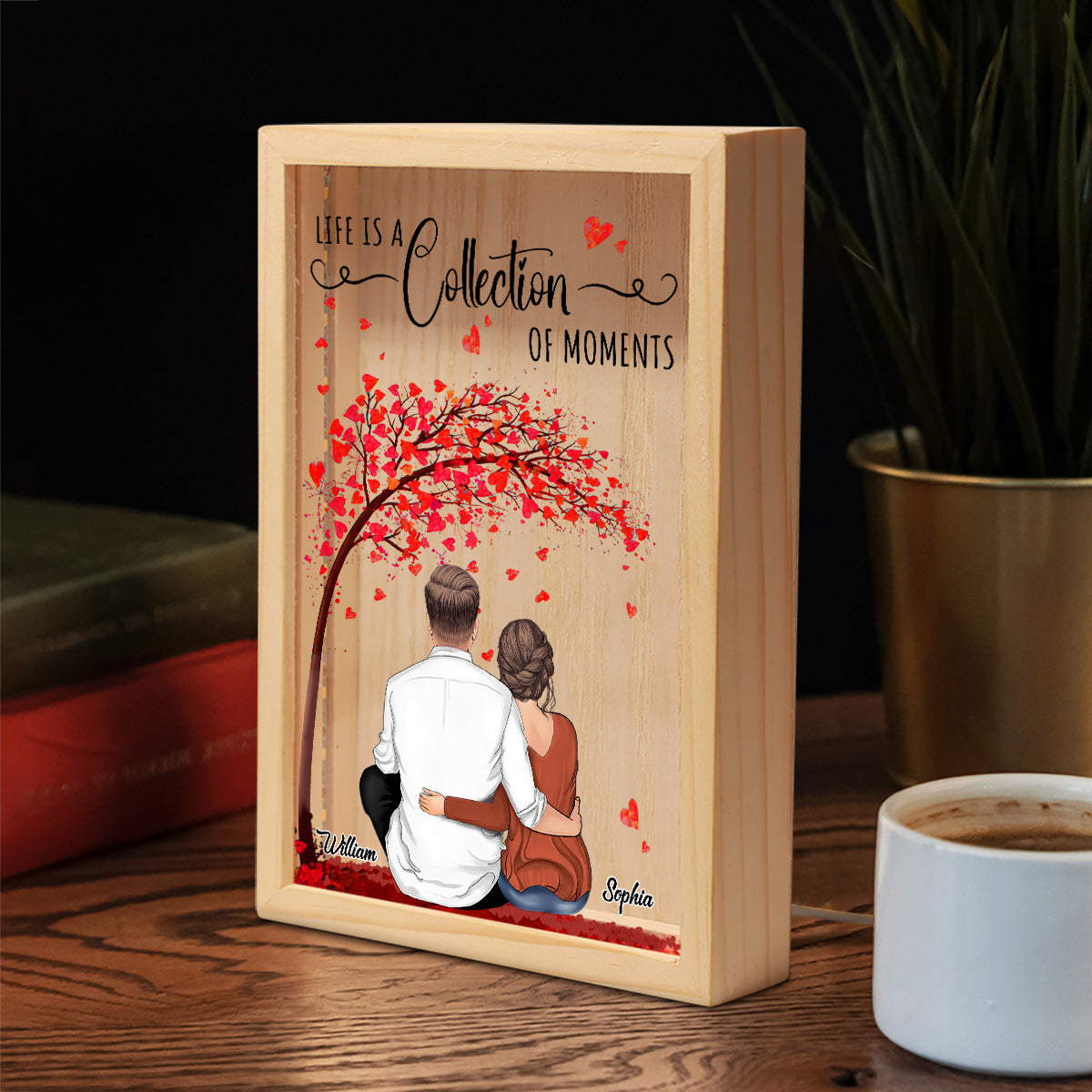 Créer des souvenirs ensemble - Cadre photo lumineux personnalisé pour couple