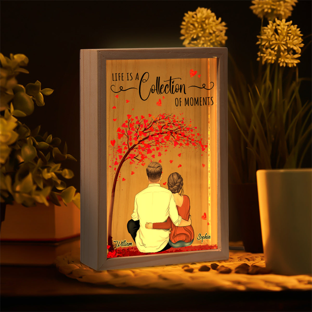 Créer des souvenirs ensemble - Cadre photo lumineux personnalisé pour couple