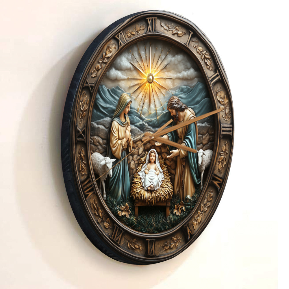 Nativity Time - Christian Wall Clock
