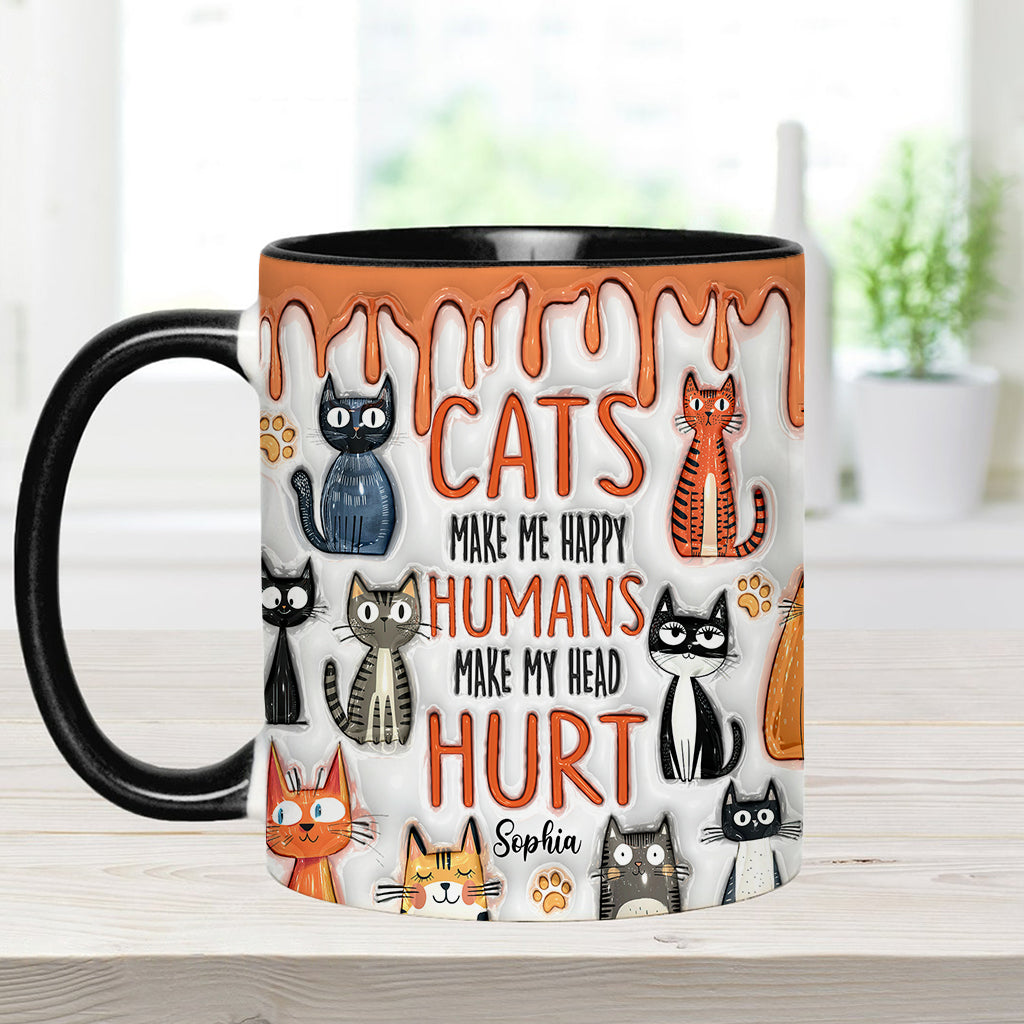 Cats Make Me Happy - Personalized Cat Accent Mug