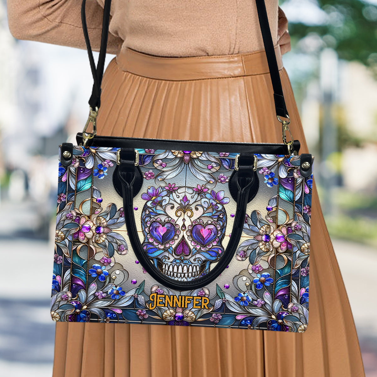 Love Skulls - Personalized Skull Leather Handbag