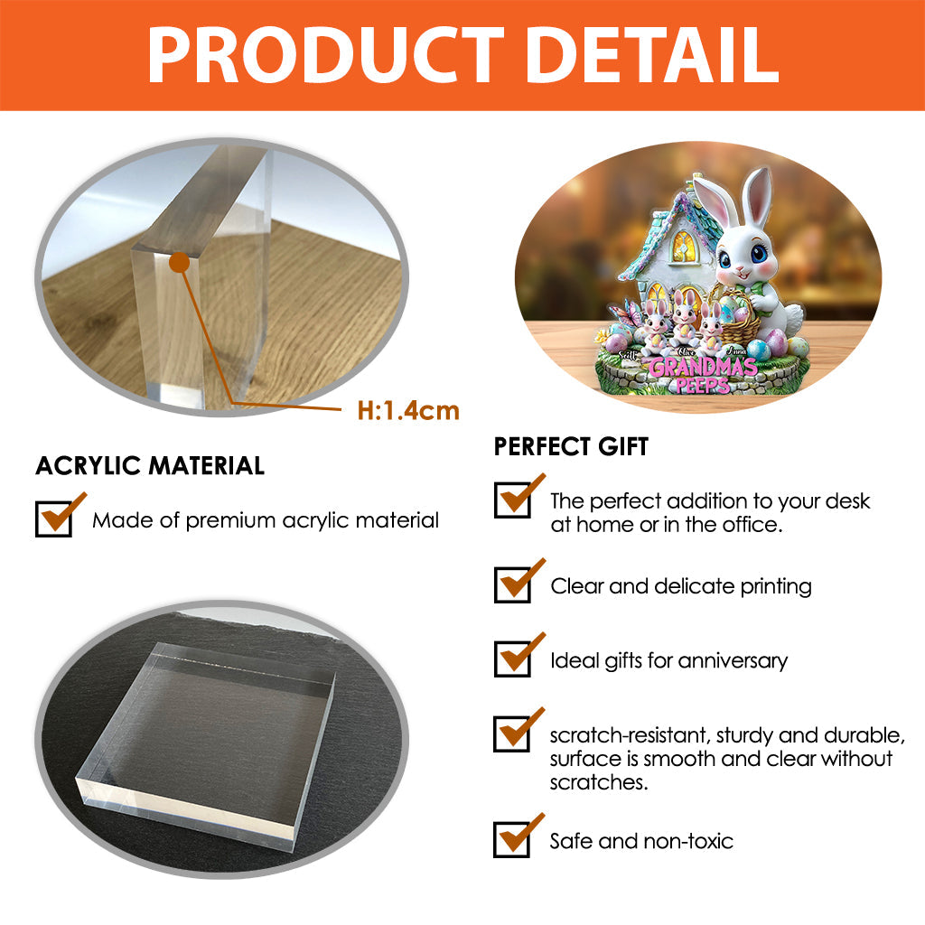 Grandma's Peeps - Personalized Grandma Custom Shaped Acrylic Plaque