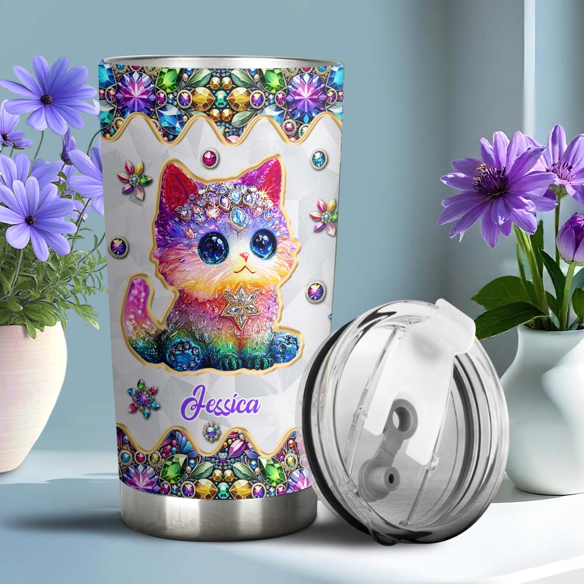 Beautiful Cat - Personalized Cat Tumbler
