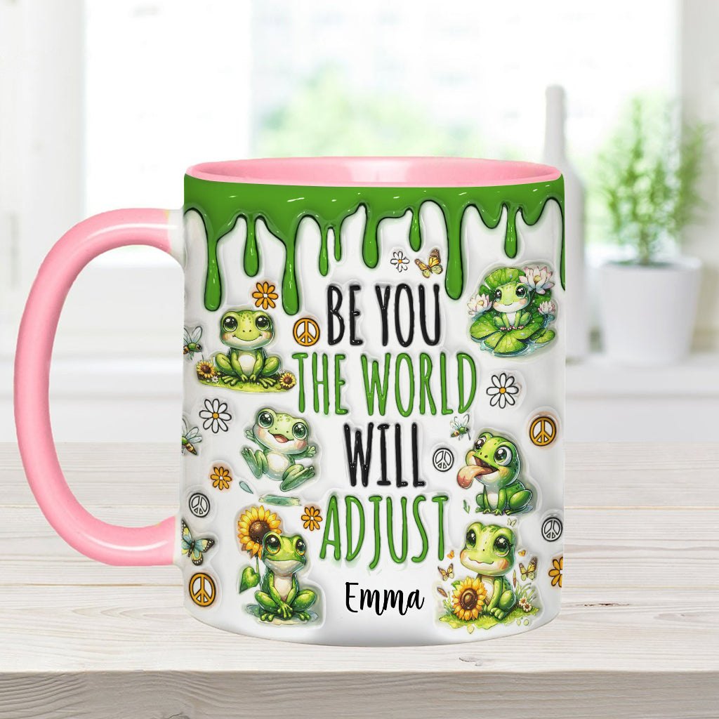 Be You The World Will Adjust - Personalized Hippie Accent Mug