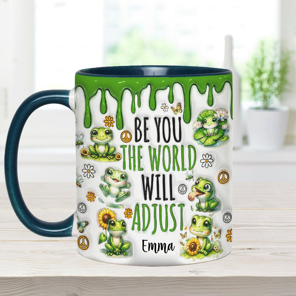 Be You The World Will Adjust - Personalized Hippie Accent Mug