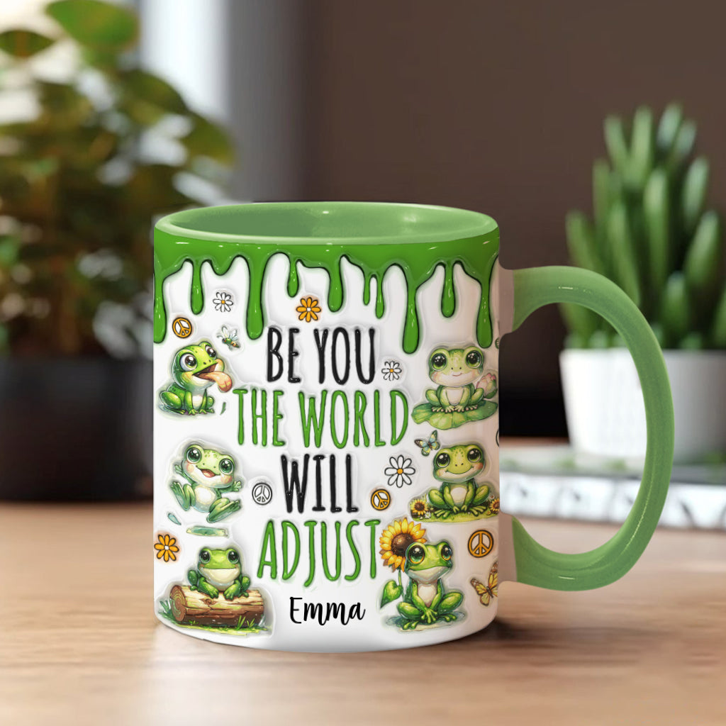 Be You The World Will Adjust - Personalized Hippie Accent Mug