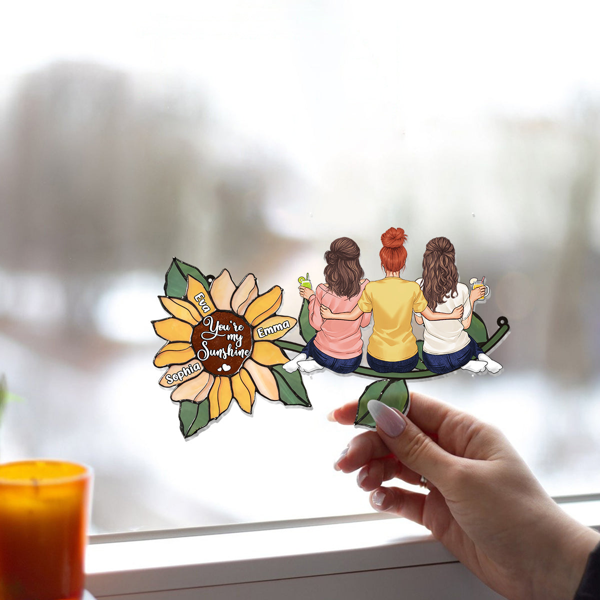 Tu es mon rayon de soleil - Attrape-soleil personnalisé à suspendre à la fenêtre pour ma meilleure amie 