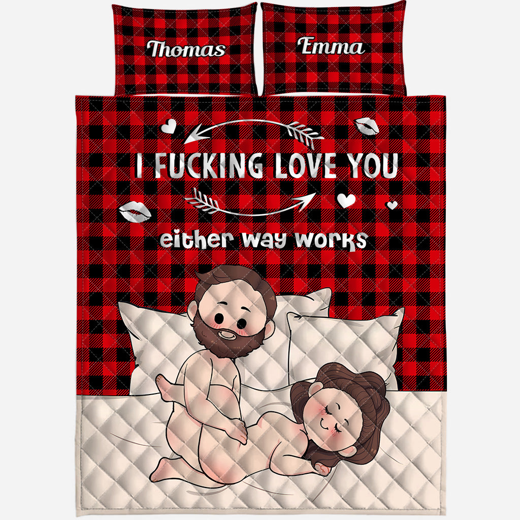 Je t'aime - Ensemble de courtepointes personnalisé pour couple