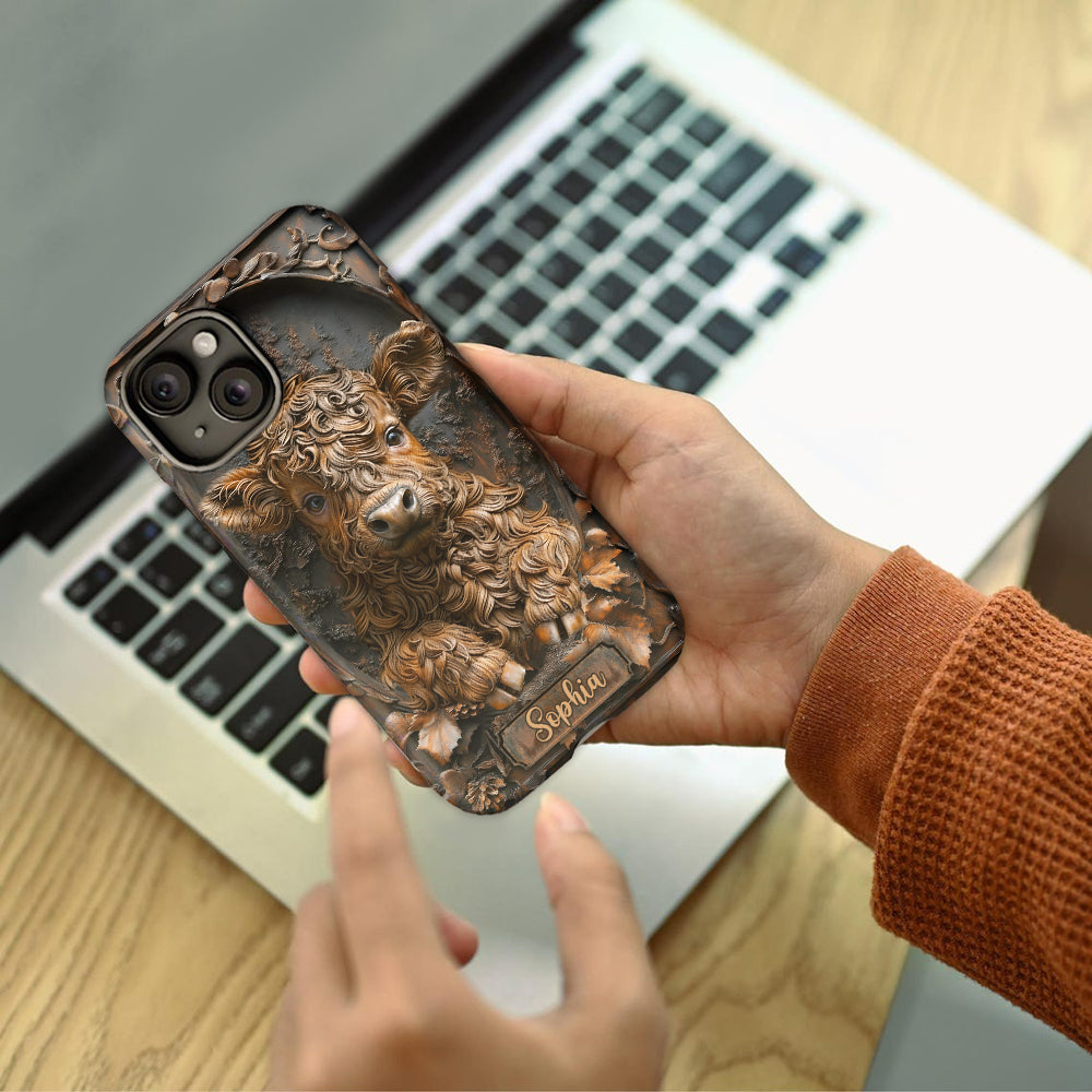 Coque de téléphone personnalisée avec imprimé intégral « Bébé vache »