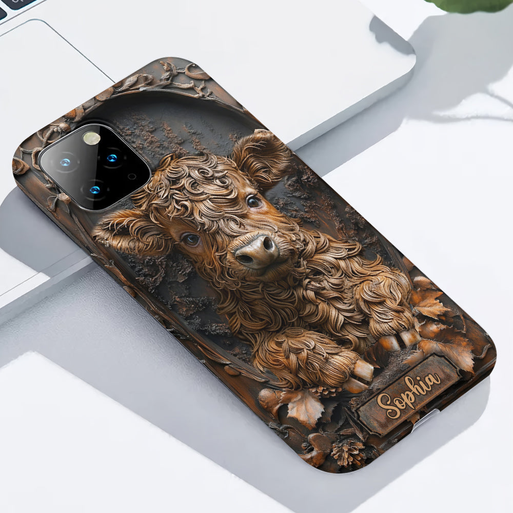 Coque de téléphone personnalisée avec imprimé intégral « Bébé vache »
