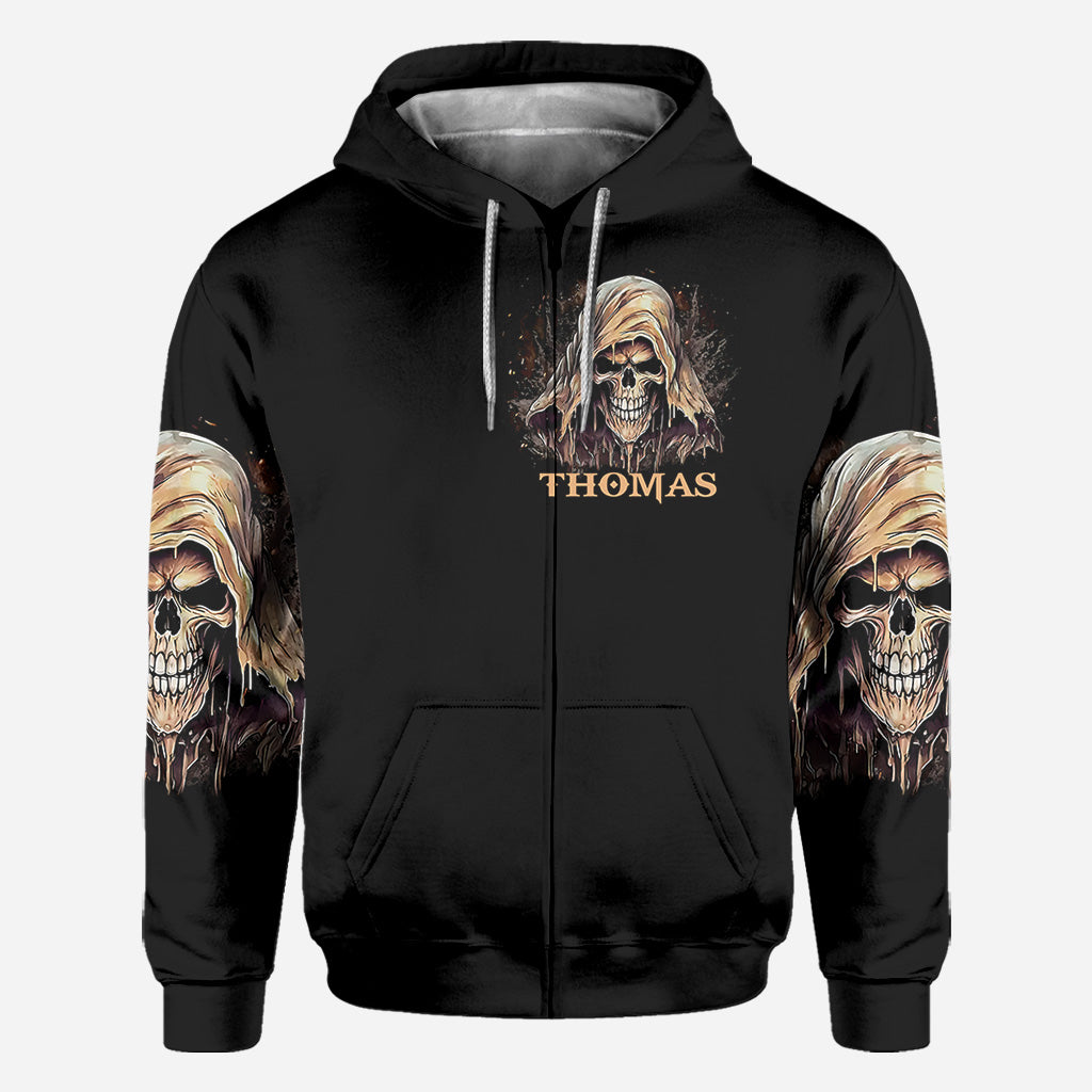 Je ne suis jamais seul - T-shirt personnalisé à motif de crâne