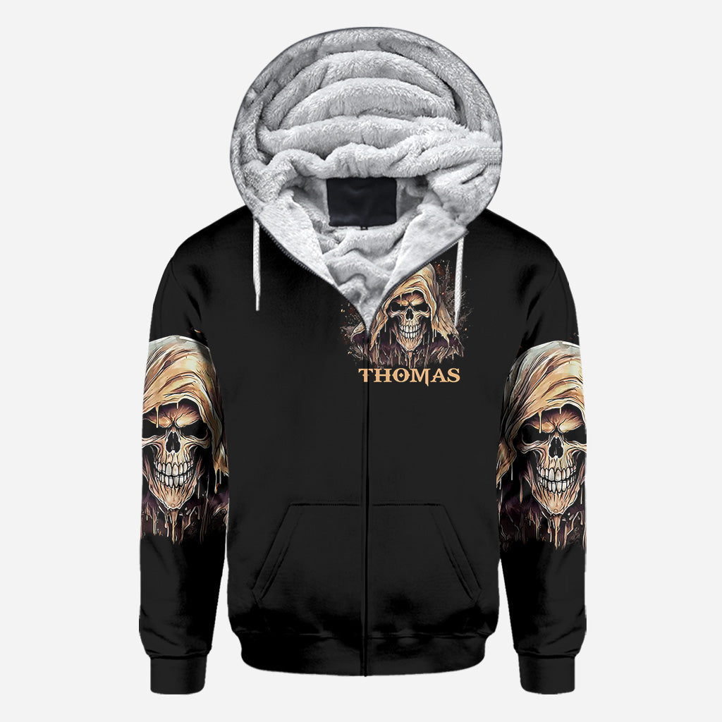 Je ne suis jamais seul - T-shirt personnalisé à motif de crâne