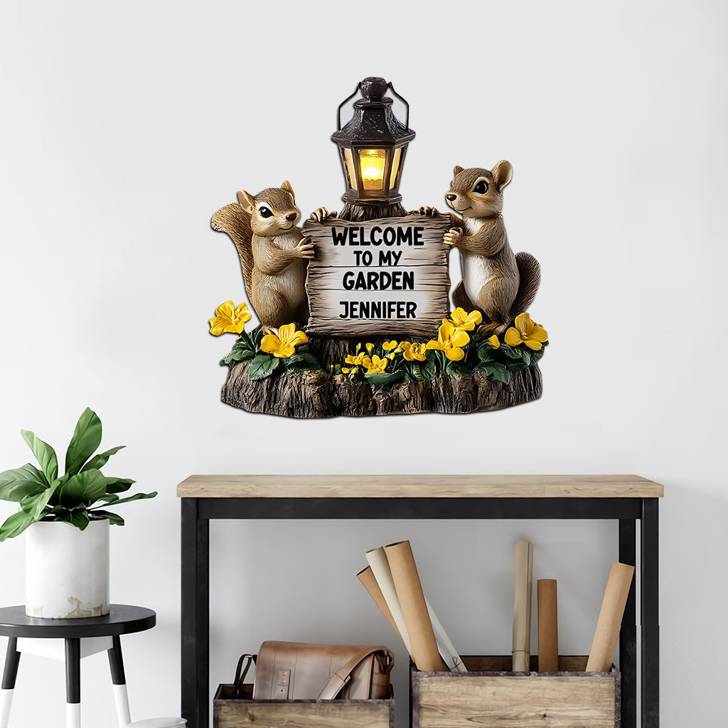 Bienvenue dans mon jardin - Panneau en métal découpé personnalisé pour le jardinage