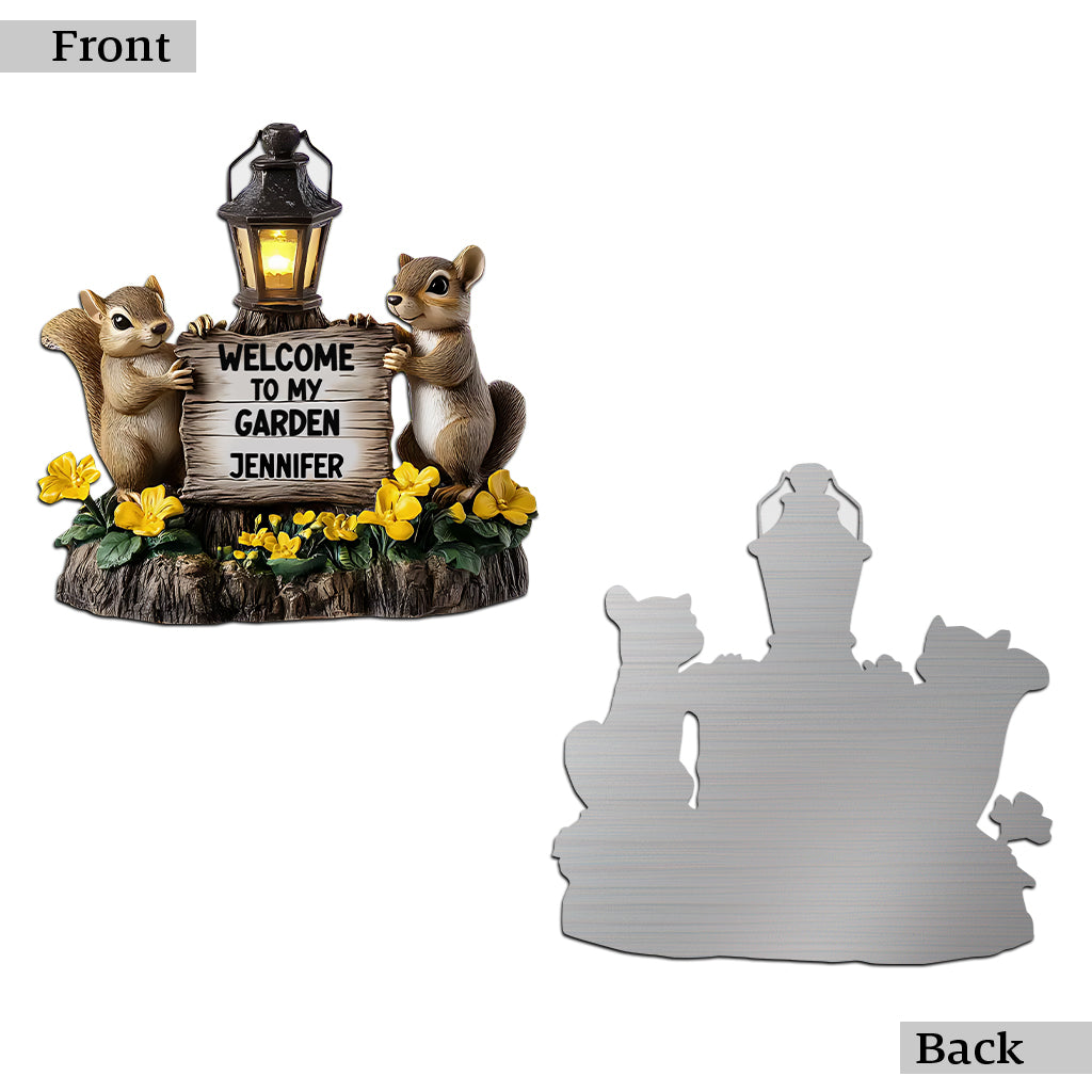 Bienvenue dans mon jardin - Panneau en métal découpé personnalisé pour le jardinage