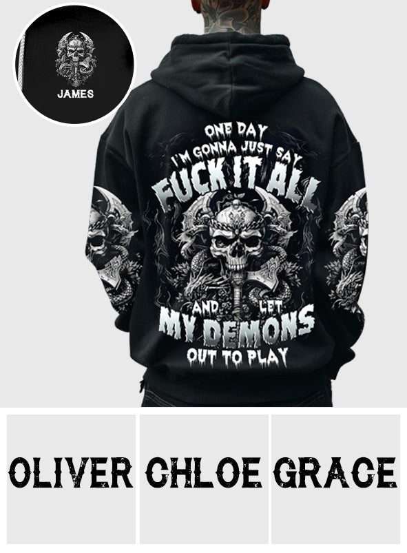 Un jour, je dirai simplement - T-shirt personnalisé avec tête de mort