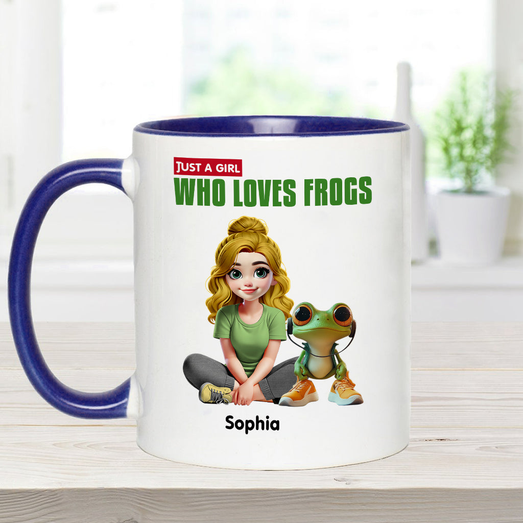 Just A Girl Who Loves Frogs - Personalized Frog Accent Mug