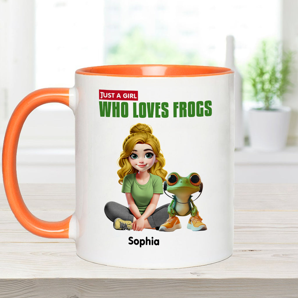 Just A Girl Who Loves Frogs - Personalized Frog Accent Mug