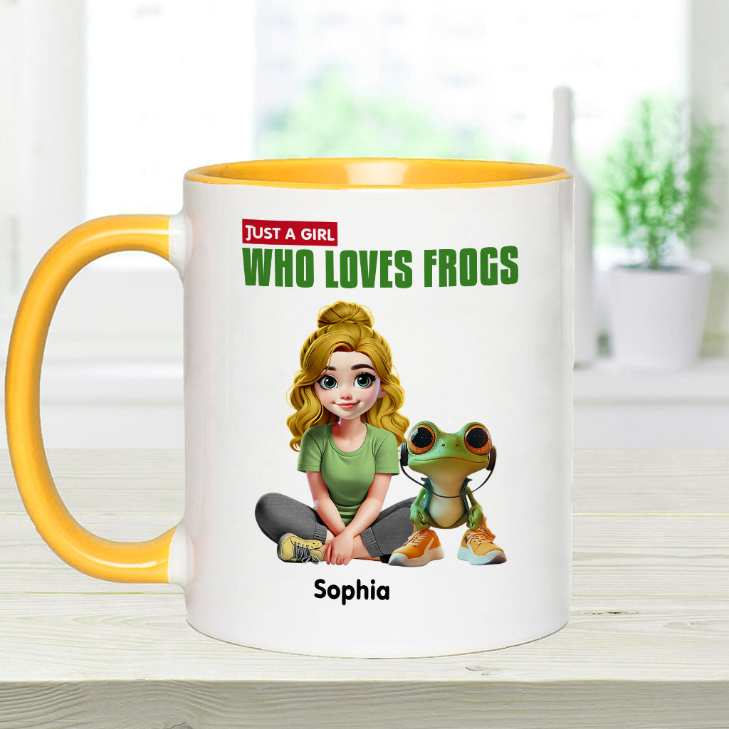 Just A Girl Who Loves Frogs - Personalized Frog Accent Mug