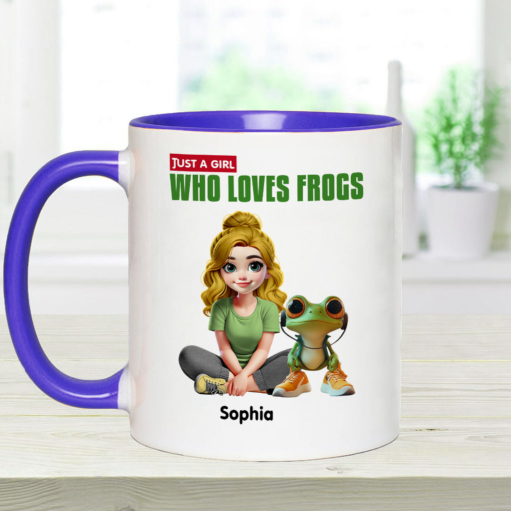 Just A Girl Who Loves Frogs - Personalized Frog Accent Mug