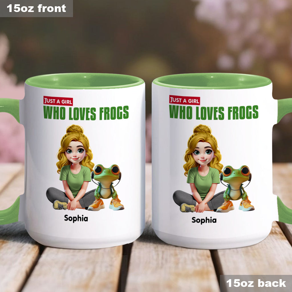 Just A Girl Who Loves Frogs - Personalized Frog Accent Mug