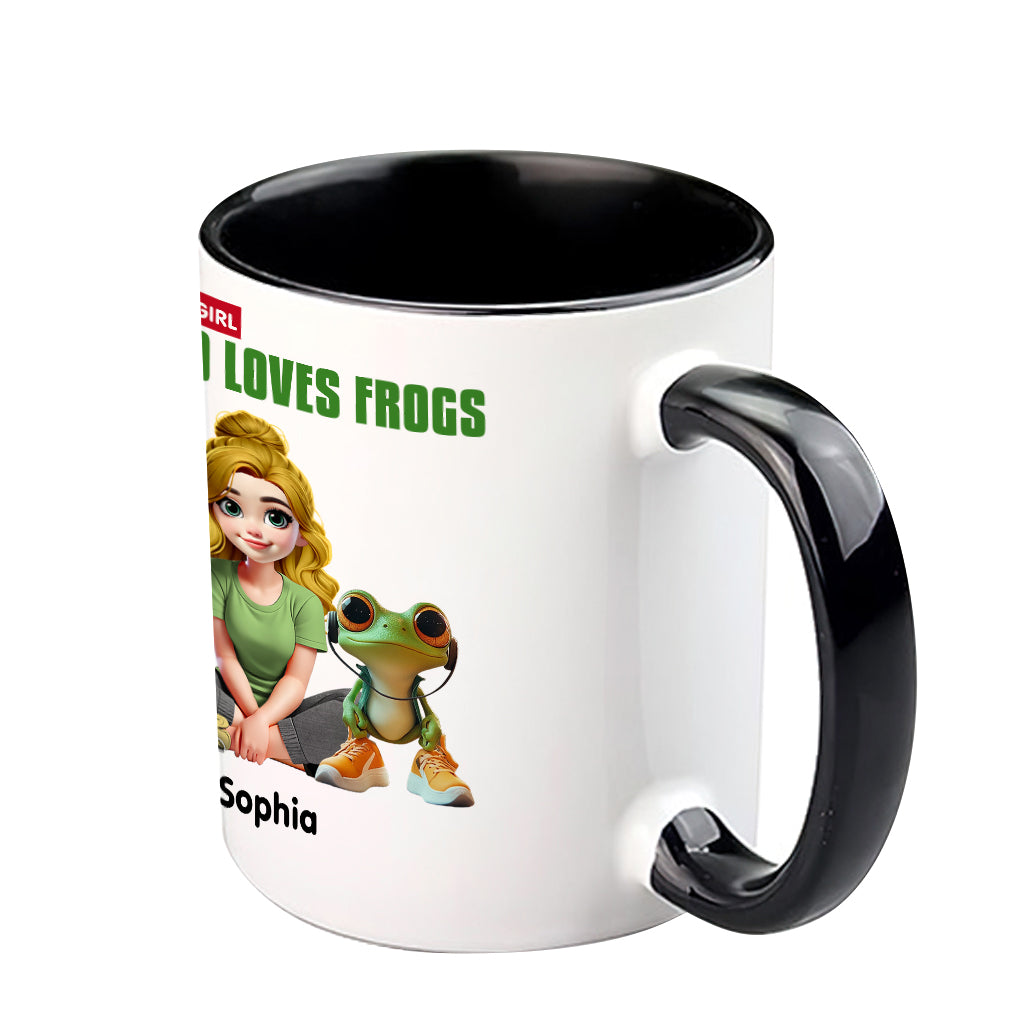 Just A Girl Who Loves Frogs - Personalized Frog Accent Mug