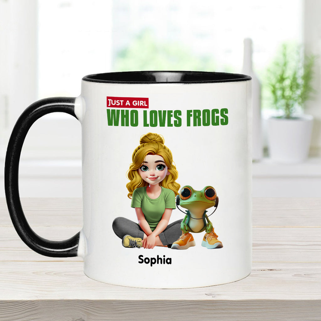 Just A Girl Who Loves Frogs - Personalized Frog Accent Mug