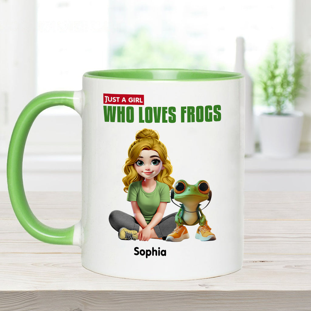 Just A Girl Who Loves Frogs - Personalized Frog Accent Mug