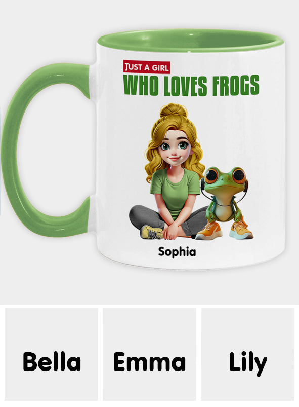 Just A Girl Who Loves Frogs - Personalized Frog Accent Mug