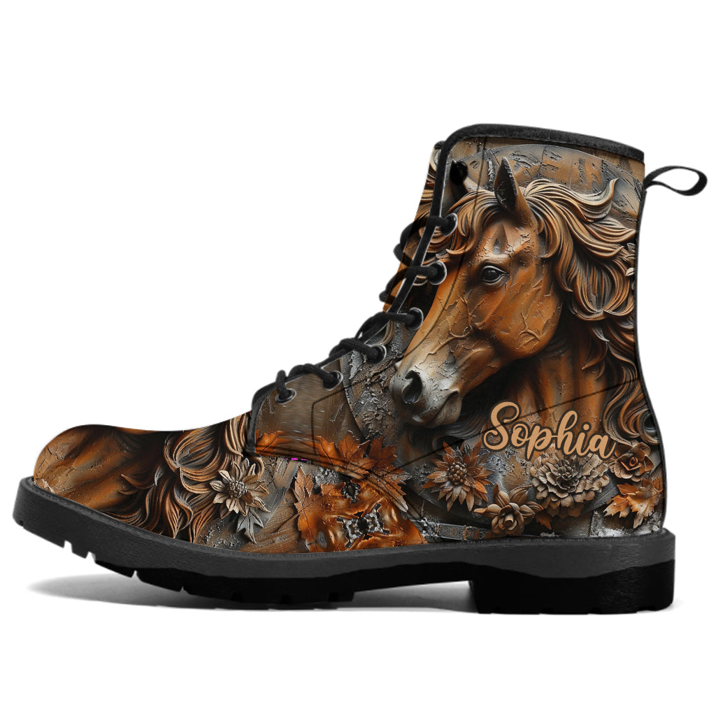Stunning Horse Free Spirit - Personalized Horse Leather Boots