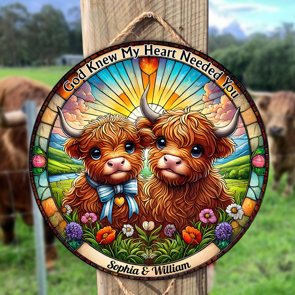 Dieu savait que mon cœur avait besoin de toi - Panneau rond en bois personnalisé