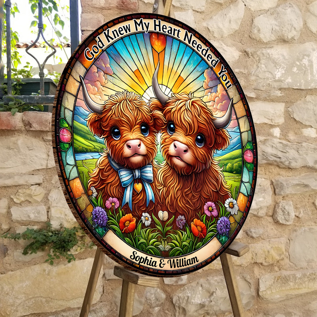 Dieu savait que mon cœur avait besoin de toi - Panneau rond en bois personnalisé