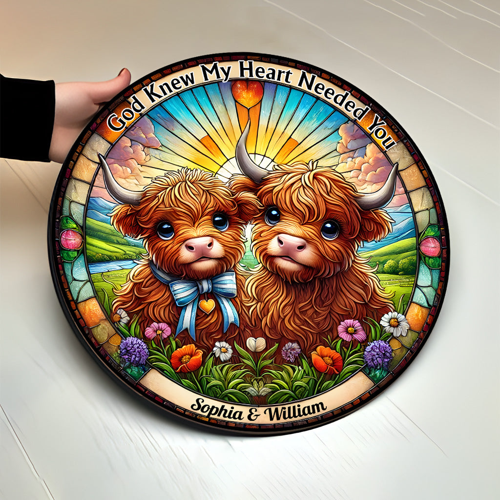 Dieu savait que mon cœur avait besoin de toi - Panneau rond en bois personnalisé