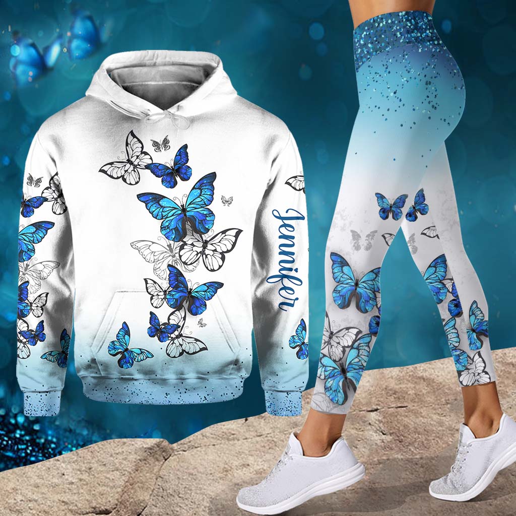 J'adore les papillons - Sweat à capuche et legging personnalisés papillons