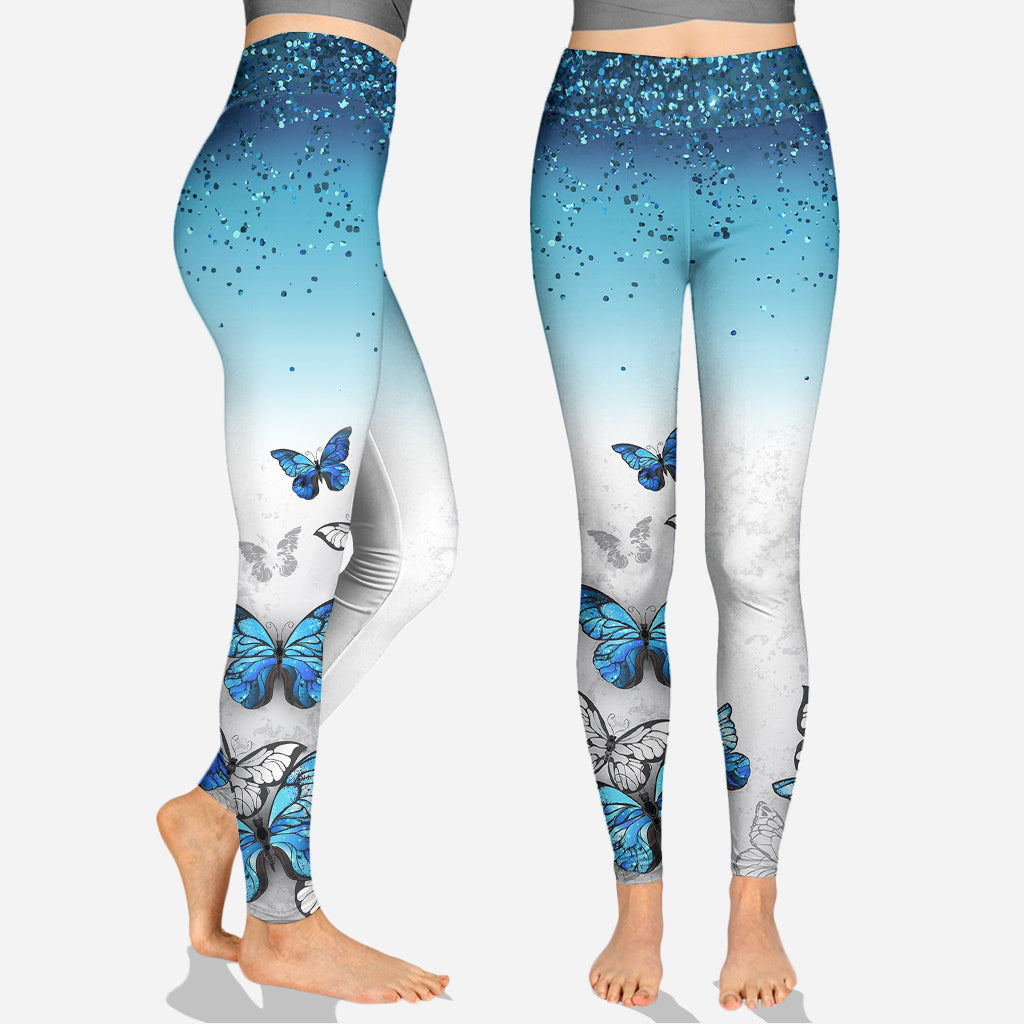 J'adore les papillons - Sweat à capuche et legging personnalisés papillons