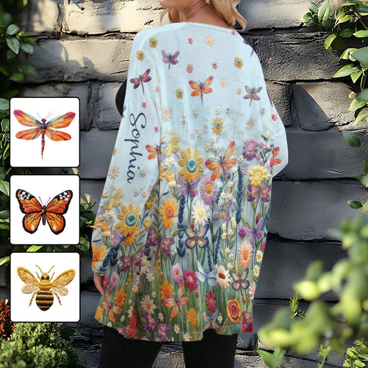 Gilet de jardinage personnalisé « Jardin floral pollinisateur »
