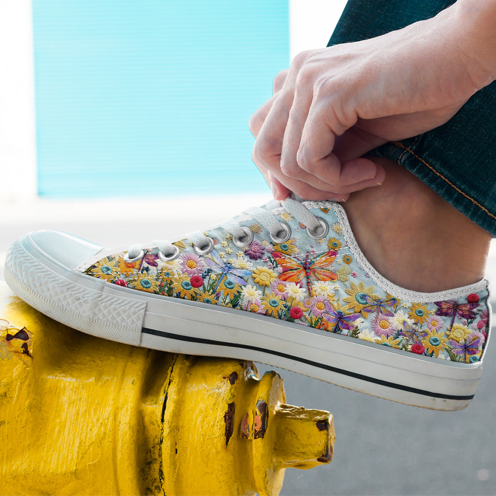 Jardin floral pollinisateur - Chaussures basses de jardinage personnalisées