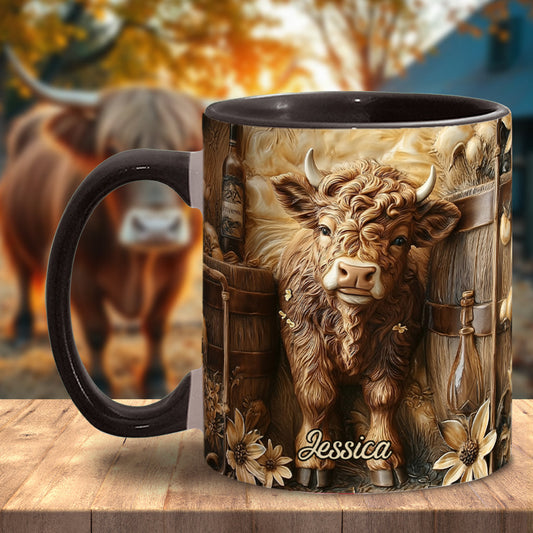 Mug personnalisé vintage à motif vache des Highlands